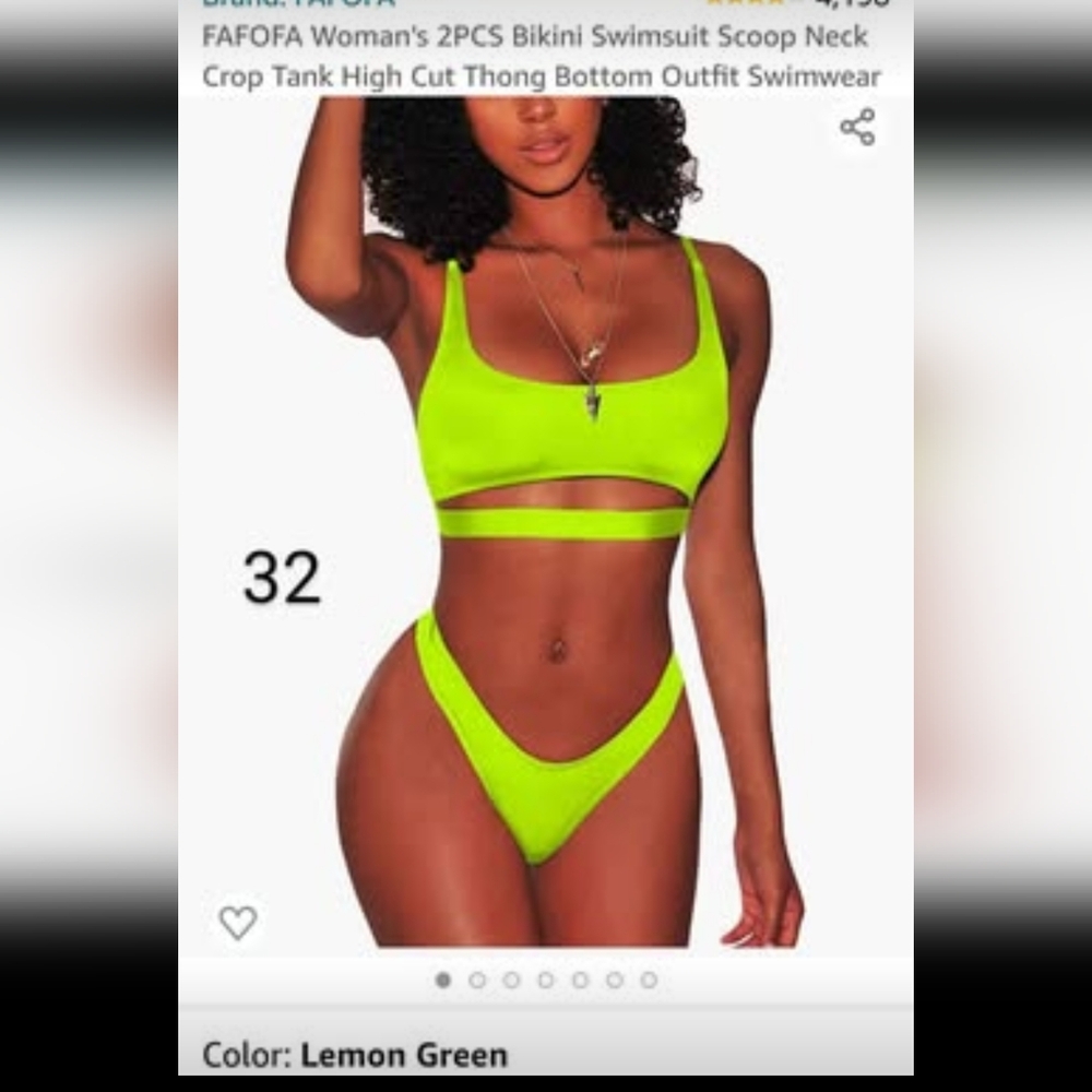 Women's Neon Green Bikini Set #10, #32